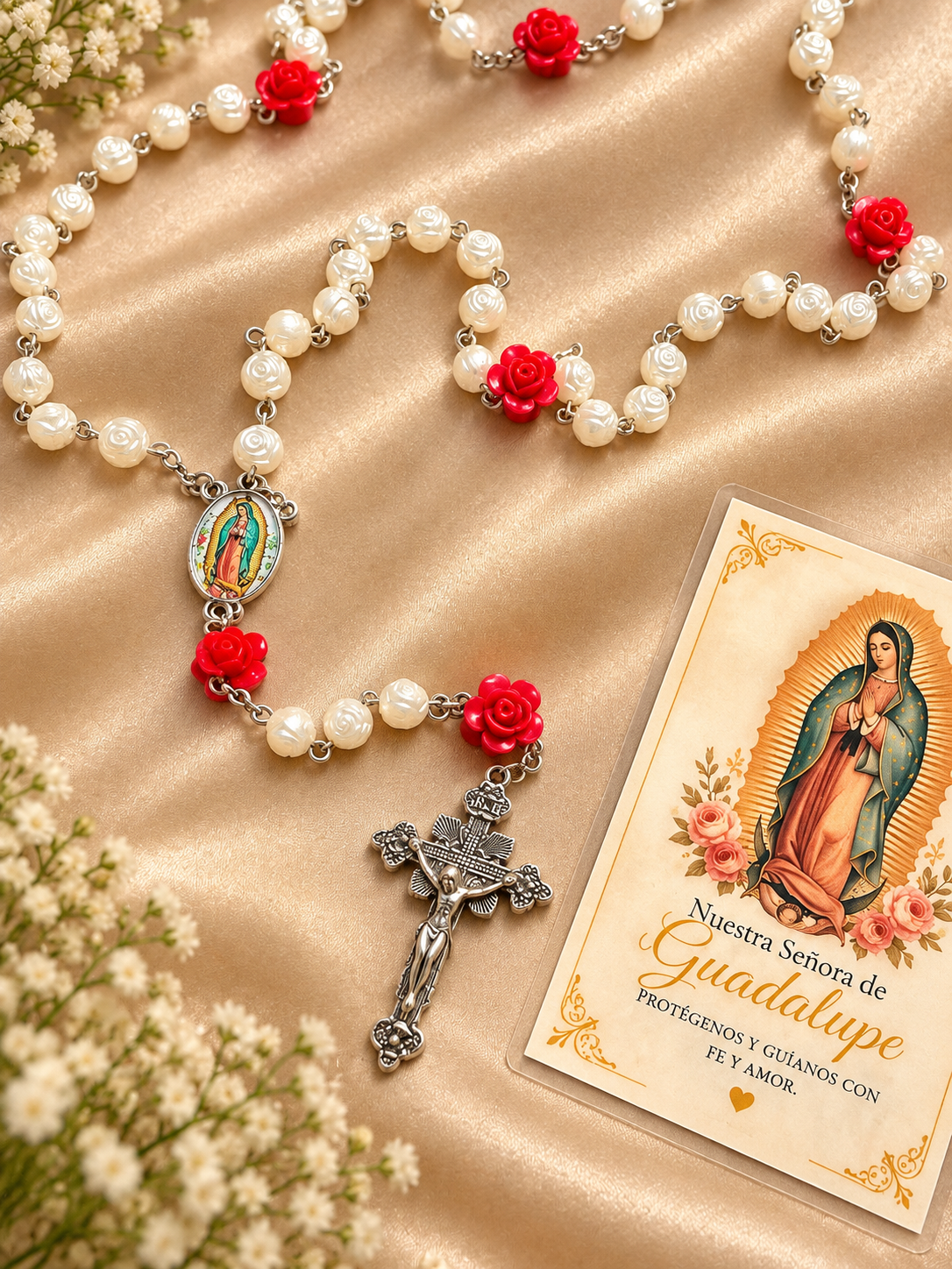 Handmade Virgen de Guadalupe Rosary & Bracelet Gift Set | Catholic Gift | Our Lady of Guadalupe Rosary | Prayer Beads | Religious Gift