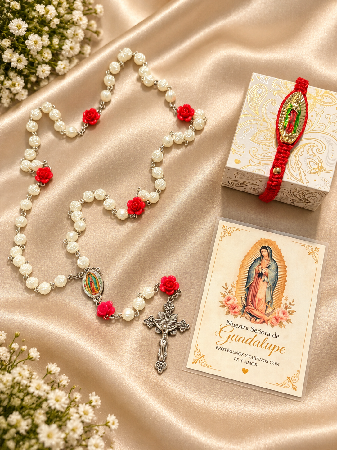 Handmade Virgen de Guadalupe Rosary & Bracelet Gift Set | Catholic Gift | Our Lady of Guadalupe Rosary | Prayer Beads | Religious Gift