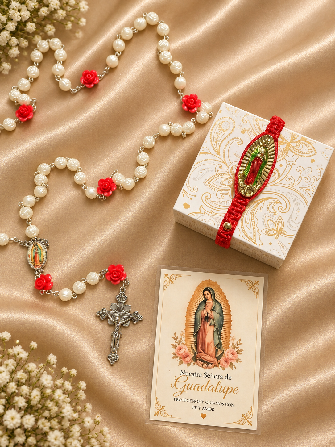 Handmade Virgen de Guadalupe Rosary & Bracelet Gift Set | Catholic Gift | Our Lady of Guadalupe Rosary | Prayer Beads | Religious Gift