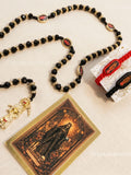 Santa Muerte Black Gold Rosary and Bracelets Set | Spiritual Protection Devotional Jewelry