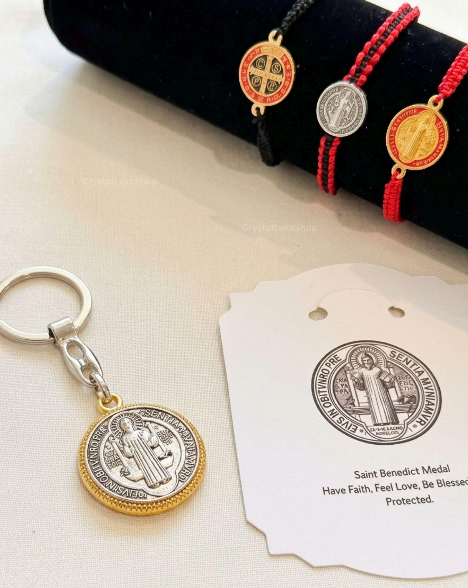 Saint Benedict Protection Bracelet Keychain Set – Catholic Faith Medals