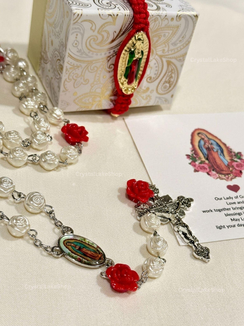 Handmade Virgen de Guadalupe Rosary & Bracelet Gift Set | Catholic Gift | Our Lady of Guadalupe Rosary | Prayer Beads | Religious Gift