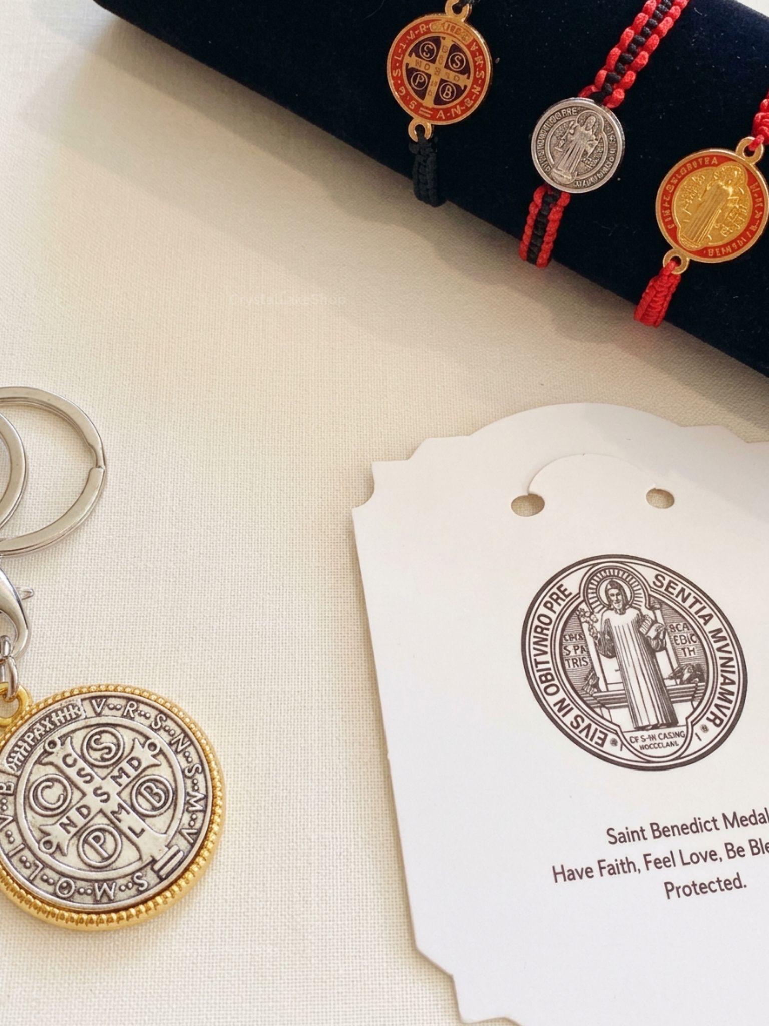 Saint Benedict Protection Bracelet Keychain Set – Catholic Faith Medals
