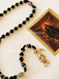 Santa Muerte Rosary | Black & Gold Prayer Beads | Handmade Gothic Catholic Gift | Spiritual Protection Jewelry