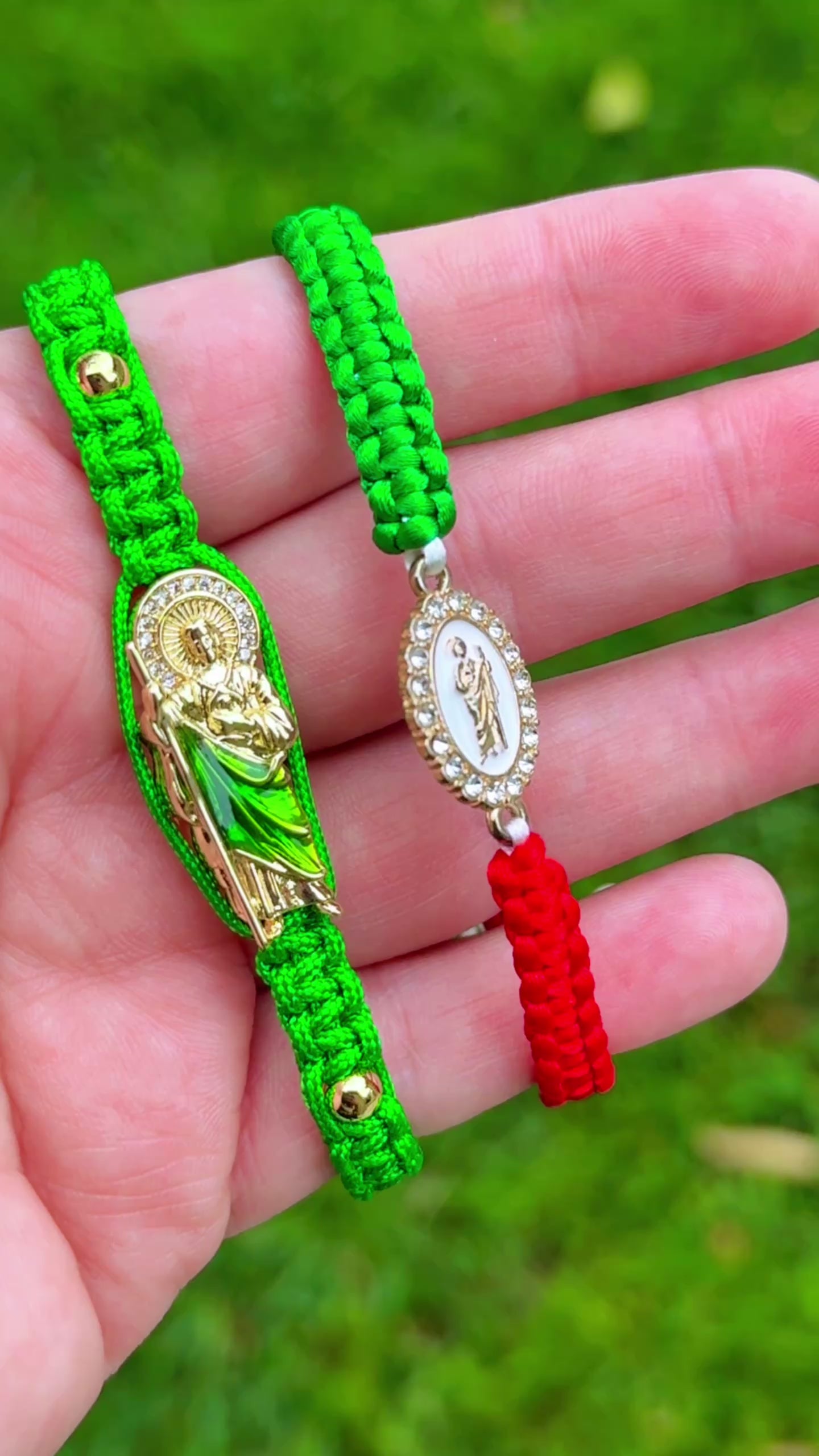Handmade Saint Jude Bracelet Gift Set | 5 San Judas Tadeo Adjustable Bracelets | Catholic Gift | Prayer Card | Devotional Gift
